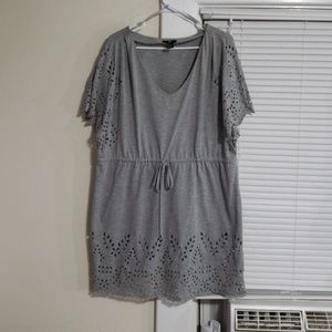 Cut-out Cinched Waist Tunic Shirt